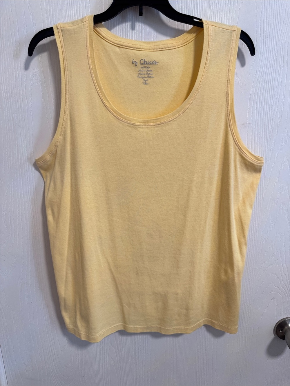 Chicos Cotton Yellow Tank Top Summer Yellow Women’s 3 Sleeveless Lightweight